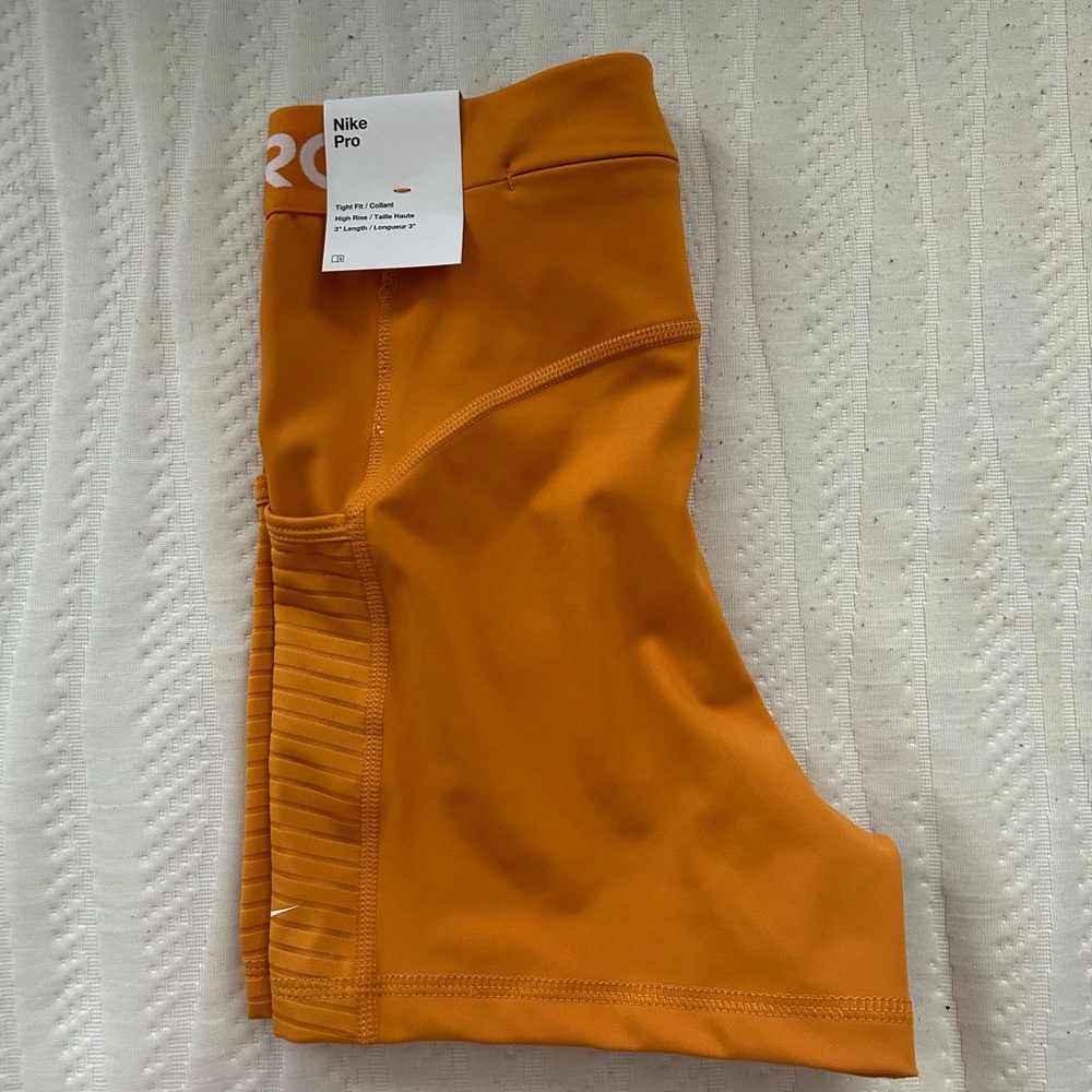 Nike Pro Dri-FIT Orange shorts size small NWT